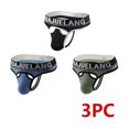 thumbnail image 2 of Ohufall Mens Underwear Men's Briefs 3-piece Mesh Sexy Breathable Fashion Men's Thongs Mesh Underwear Clearance, 2 of 3