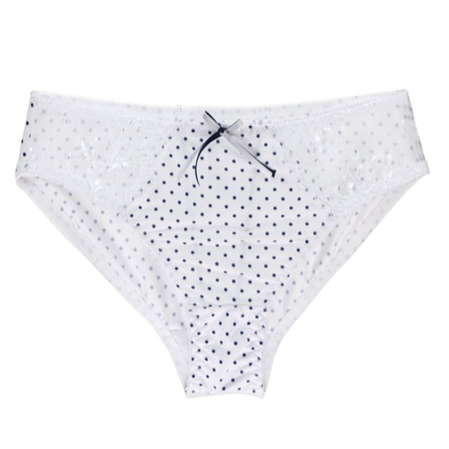Ladies Fashion Sexy Lace Trim Briefs Waist Breathable Lightweight Plus Size