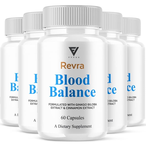 (5 Pack) Revra Blood Balance Capsules, Revra Advanced Daily Blood Support Formula (300 Capsules)