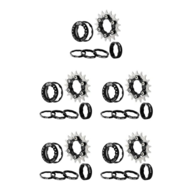 Transemion Cassette à 1 Vitesse Unique Engrenage Durable Ensemble de Conversion pour Moyeux 7-10s Noir 17T 5ensemble