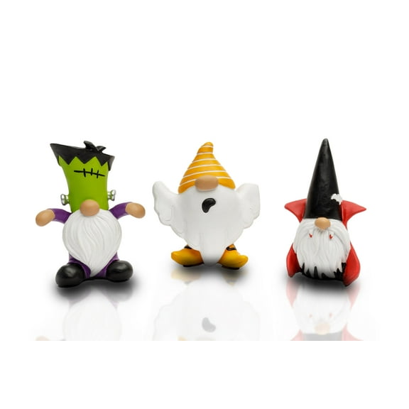 Madanar Resin Halloween Gnomes 3 Piece Set Tiered Tray Shelf Kitchen Table Decorations - Frankenstein, Ghost, Dracula