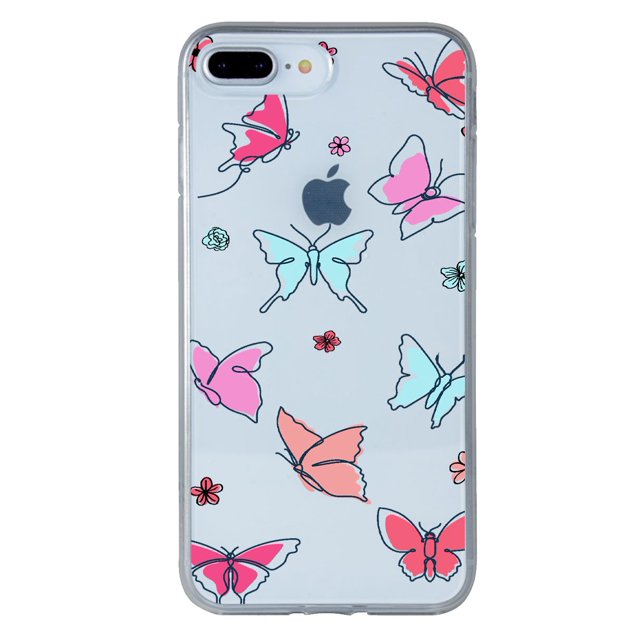 Funda Antigolpes InstaCase para iPhone 8 Plus Mariposas Lineas Uso Rudo