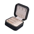 thumbnail image 1 of Caja de Almacenamiento de Joyas Cremallera Pequeña de Dos Capas con Pantalla Caja de Joyería Cuadrada Regalo de Terciopelo para Reloj Collares , Gloria joyero, 1 of 9