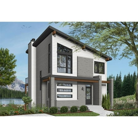 The House Designers: THD-6371 Builder-Ready Blueprints to Build a Two-Story Modern Cottage House Plan with Walkout Basement Foundation (5 Printed Sets)