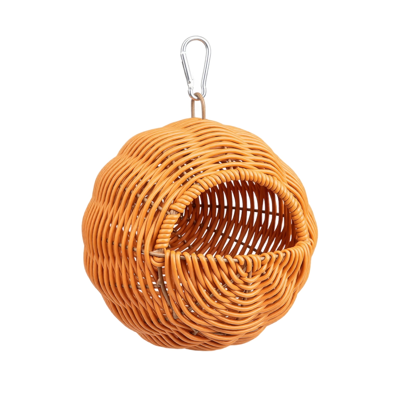 Hanging Wicker Bird Nest, Handwoven Breathable, 1 Pack Hook Mounted Parrot Hanging Cage Hut, Ideal for Budgie Parakeet Finch Small Parrot Sleeping Resting Playing Hideout