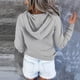 thumbnail image 5 of ICHUANYI Clearance Women's Hooded Color Long-sleeved Sweatshirt Casual Blouse Pullover Tops(Gray, XL) ICHUANYI WER2023081513196, 5 of 5