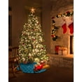 thumbnail image 5 of Peacock Green Geometric Christmas Tree Skirt 36 Inches Large Christmas Skirt Tree, Abstract Modern Wave Lines Art Tree Skirt Christmas Decorations for Fireplace Party Holidays Indoor Outdoor, 5 of 7