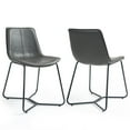 thumbnail image 7 of Set of 2 Aram Grey Distressed Faux Leather Dining Chair, 7 of 7