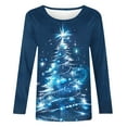thumbnail image 4 of qelini Womens Long Sleeve Shirts Plus Size Christmas Crewneck Pullover Xmas Tree Print Tops Baggy Holiday Clothes, 4 of 8