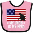 thumbnail image 3 of Inktastic Military Uncle is My Hero Us Flag Boys or Girls Baby Bib, 3 of 4