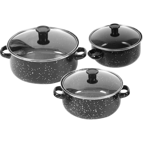 Hemobllo Enamel Cookware Set Hot Pot Cooking Noodles Kitchen Cookware for Home Cooks 3-Piece Set