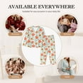 thumbnail image 7 of Honeii Peach print Women's Pajama Sets Long Sleeve Button Down Sleepwear Nightwear Soft Pjs Lounge Sets-X-Large, 7 of 7