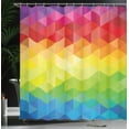 thumbnail image 4 of Ambesonne Geometric Shower Curtain, Triangle Daimond, 69"Wx84"L, Multicolor, 4 of 5