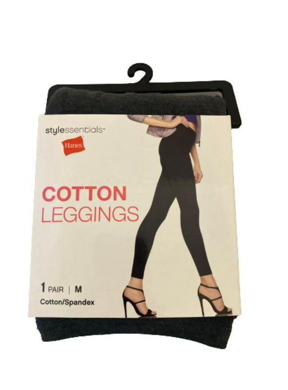 Hanes Women's Cotton Spandex Leggings Heather Gray Size M
