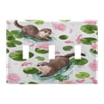thumbnail image 2 of Cute Otter Swim in Pond Light Switch Cover Electrical Outlet Cover Replaceable Wall Plates 2-Gang, 2 of 8
