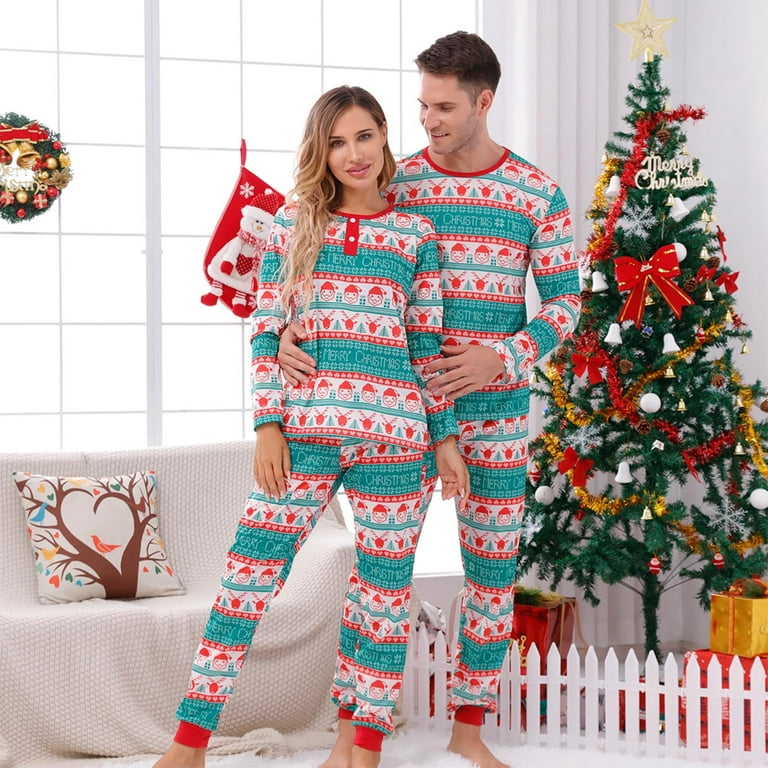 jsaierl Family Christmas Matching Set, Christmas Pajamas 2 Piece PJs Set  for Adult Kids and Baby Holiday Sleepwear Loungewear Outfits