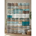 thumbnail image 4 of Fsddascl Turquoise Brown Shower Curtain Set - 54" x 78" Washable Bathtub Curtain with 12 Hooks, Vintage Country Ombre Wooden Grain Waterproof Fabric Stall Shower Curtains for Bathroom/Bathtub Décor, 4 of 6