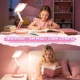 thumbnail image 4 of One Fire Cute Pink Cat Desk Lamp, Foldable Rechargeable LED Dorm Lamp for Girls, Kawaii Kids Desk Lamp with 9 Brightness Levels, 4 of 8