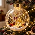 thumbnail image 7 of Glowing Christmas Diorama Ornament, Miniature Scene in Clear Ball with Warm | LED Light, Hanging Holiday Festive Decor, Christmas Collection, Charming Gifts for Family (3.15in, C), 7 of 7