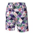 thumbnail image 2 of Yiaed Plaid Flamingo Print Men's Swim Trunks with Lining Quick Dry Sports Shorts Beach Shorts Boardshorts-XX-Large, 2 of 5