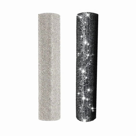 2 PCS Mic Handle Cover Sparkly Bling Rhinestones Mic Handle Sleeve for Party&TV Show for Most Wireless Microphones