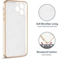 thumbnail image 3 of Case for iPhone 13 Pro Max Case with Ring Stand [360°Rotatable Ring Holder Magnetic Kickstand] [Plated Rose Gold Edge] Slim Soft TPU Cover Luxury Protective Phone Case for Women Men, White, 3 of 14