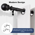 thumbnail image 5 of KoshiMe 1-inch Diameter Adjustable Curtain Rod 32-86 inches, Heavy-Duty Curtain Rods, Classic Ball Finials for Indoor/Outdoor Use, Black, 5 of 7