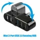 thumbnail image 3 of Injueey 3 puertos USB3.0 Multi Hub Splitter plástico ligero 90/180 grados Mini USB2.0 Hub expansión PC portátil lector de tarjetas Type3 NO3, 3 of 4