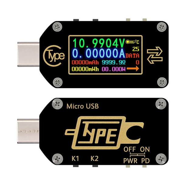 Probador De Carga Rápida De Alta Definición Precisión Medidor De Voltaje Usb Digital Comprobador Tipo C seitruly TO001932-00