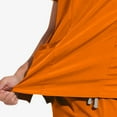 thumbnail image 5 of Fengqque Men's Solid Color Pocket Drawstring Pants Quick Drying Round Neck Doctor Protective Suit Button Short-sleeved Top Yellow 12(XXL), 5 of 7