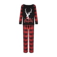 thumbnail image 2 of Qiylii Matching Family Christmas Pajamas Set,Long Sleeve Elk Tops+Plaid Trousers, 2 of 9