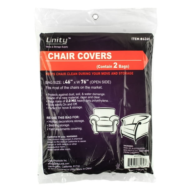 2 Durable Plastic Chair Covers Dust Water 2 Mil Heavy Duty Moving