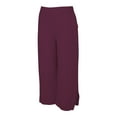 thumbnail image 4 of Jxximdong Pants for Women Solid Straight Elastic Pants Long Drawstring Linen Women Waist Cotton Casual Button Slit Trouser Red M Trousers, 4 of 9