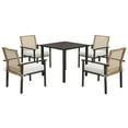 thumbnail image 2 of Outsunny 5 Piece Indoor Outdoor Wicker Dining Set, Patio Furniture Metal Table and Chairs with Soft Cushions, Beige, 2 of 9