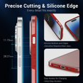 thumbnail image 6 of Translucent Matte Case for iPhone 14 Pro Max 6.7'', [Anti-Fingerprint] [Never-Yellow] [Mil-Grade Shockproof] Protective Thin Phone Case, Slim Fit Frosted Hard Back Cover with Silicone, Red, 6 of 17