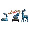 thumbnail image 1 of Juego de 3 estatuas de calabaza y ciervo, adornos de escritorio de alce para escritorio, estante de oficina Azul, 1 of 9