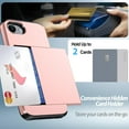 thumbnail image 4 of Dteck for iPhone 16e Wallet Case with Card Holder + 2 Tempered Glass Screen Protector Protective Shockproof Hidden Card Slot Slim Case Women Men for iPhone 16e 6.1", Gold, 4 of 5