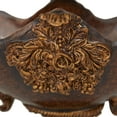 thumbnail image 6 of DecMode 10" Round Ornate Floral Dark Brown Polystone Decorative Bowl, 6 of 10