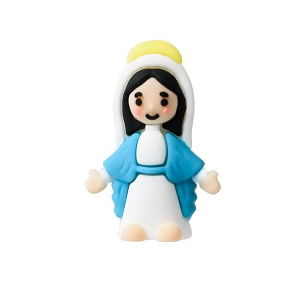 Qingbaifushi Mini Virgin Mary PVC Figurine ā 1.26ā Cute Religious Decor, Durable Plastic Easter Egg Stuffers, Baptism & Sunday School Gift for Kids, Adults