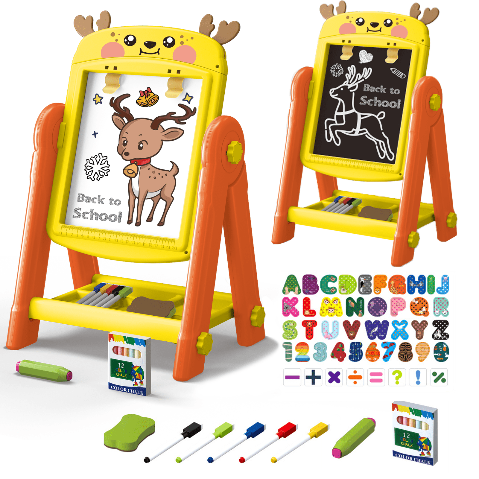 LINXUXIE Easel for Kids, Magnetic Drawing Board for Boys & Girls, Birthday Gift for 1-3 3-5 5-8 Year Old