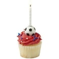 thumbnail image 4 of Birthday Candle Soccer Ball Candle Holder Set, 6-Pack with White Spiral Candles, Sports Theme Cake Decoration for Parties and Birthdays, 4 of 4