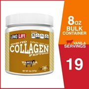 LonoLife Vanilla Flavored Collagen Peptides with 10g Protein, Paleo and Keto Friendly, 8-Ounce Bulk Container