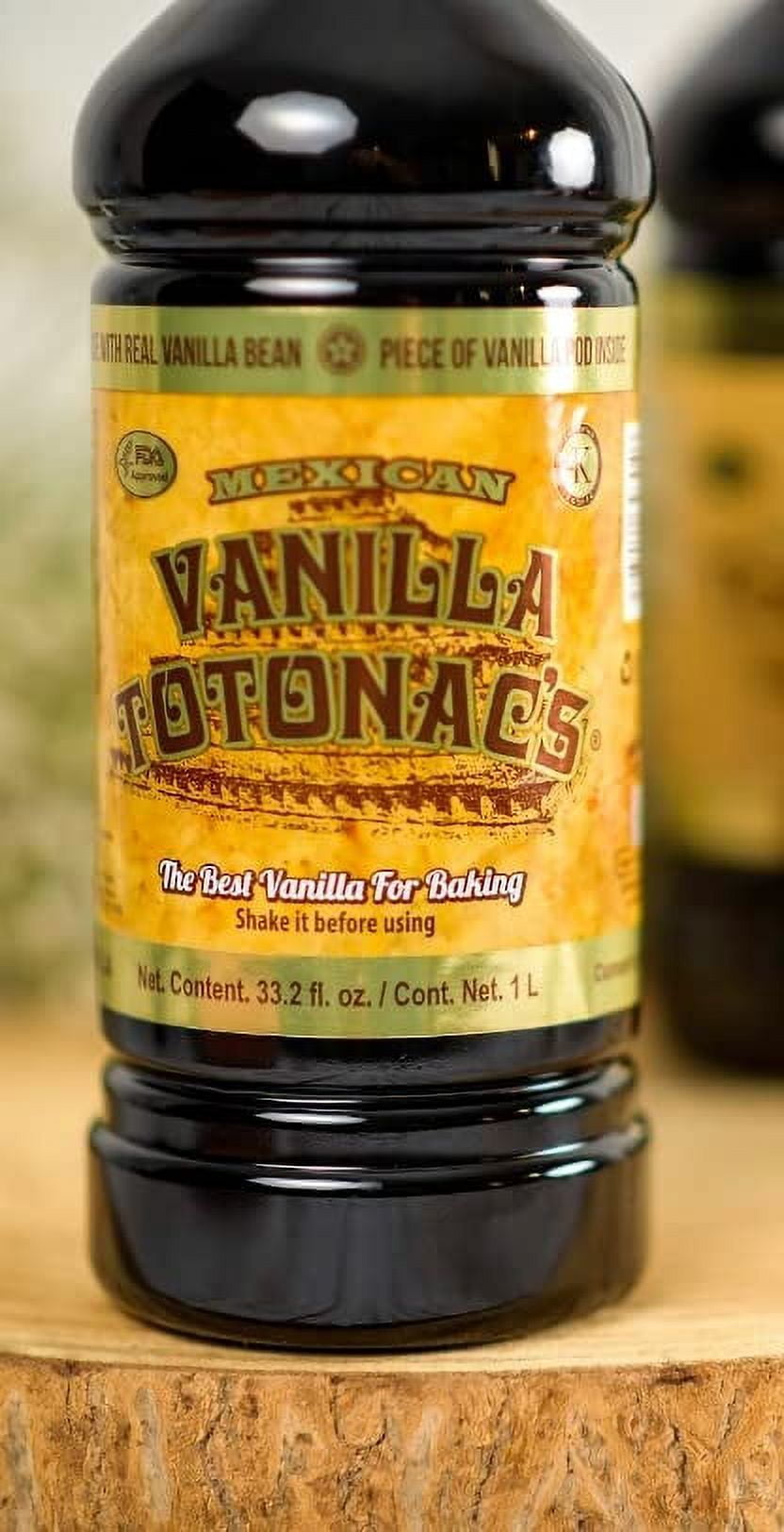 Mexican Vanilla Totonac’s - 33.2 Oz (1 Lt) Bottle - Pure Vanilla Extract Cooking and Baking