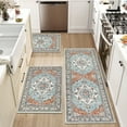 thumbnail image 4 of Findosom 3pcs Kitchen Rugs Set,Washable Boho Farmhouse Kitchen Mats for Floor,Non Slip Kitchen Floor Mat Carpet Runner Rugs for Entryway Hallway Laundry Home Decor 20"x32"+20"x32"+20"x47" Orange, 4 of 8