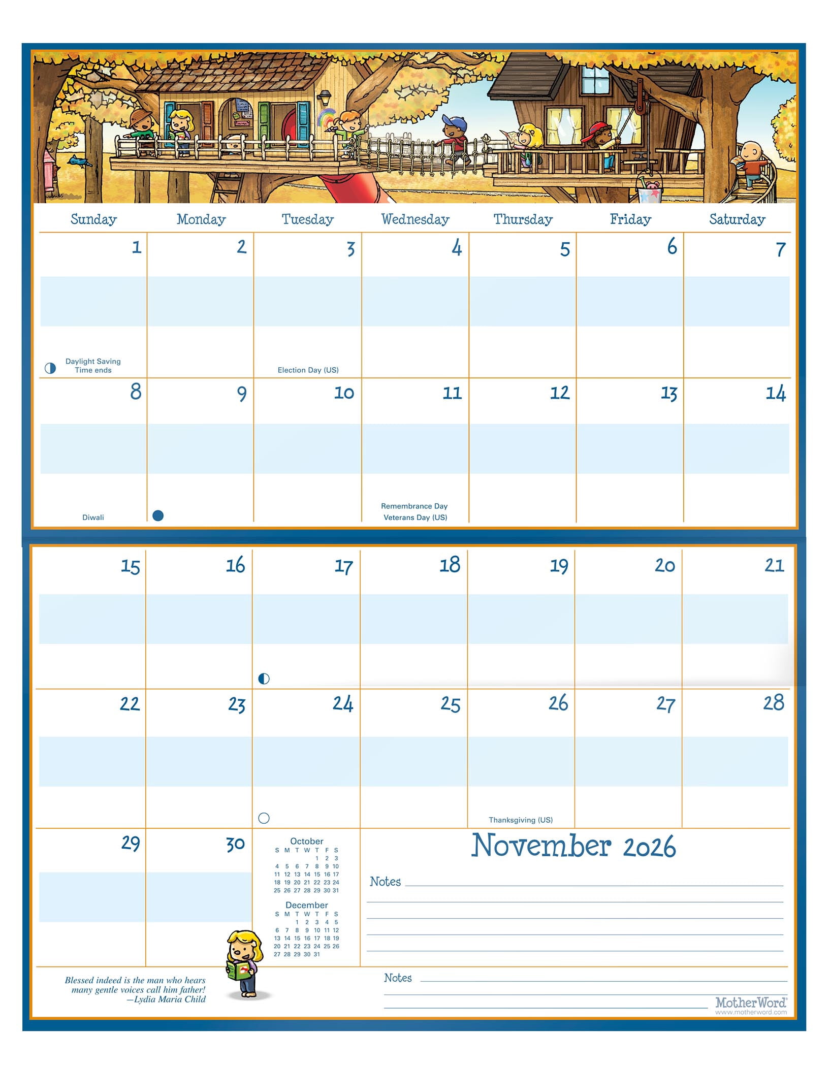 Calendrier magnétique Motherword 2027 - anglais