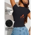 thumbnail image 4 of Athlemo Women's Breathable Bamboo Short Sleeve Seamless Shaping Undershirt, 4 of 5