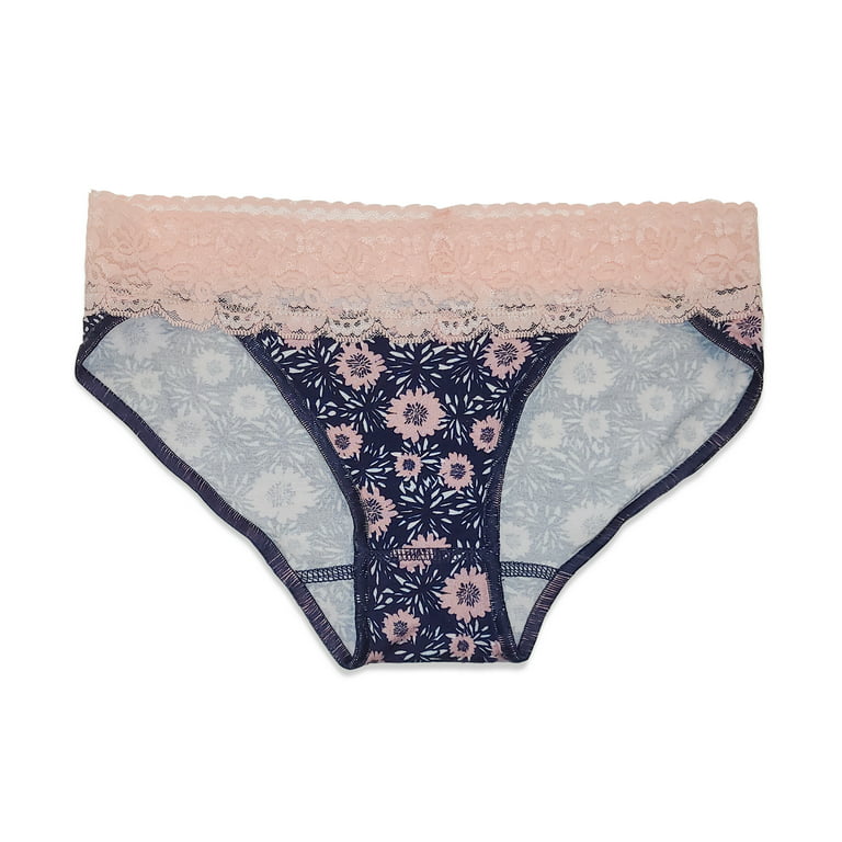 Cariloha Bamboo Lace Bikini Panty - Soft & Durable Low-Rise Panty - Sexy  Lace Waistband - Comfortable & Stylish - Lightweight & Breathable -  Moderate Rear Coverage - S - Navy Floral For Women - 1 Pc 