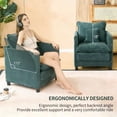 thumbnail image 5 of Modern Accent Chair,Linen Single Sofa Chair,Modern Reading Armchair with Pillow for Living Room,Bedroom,Dark Green, 5 of 8