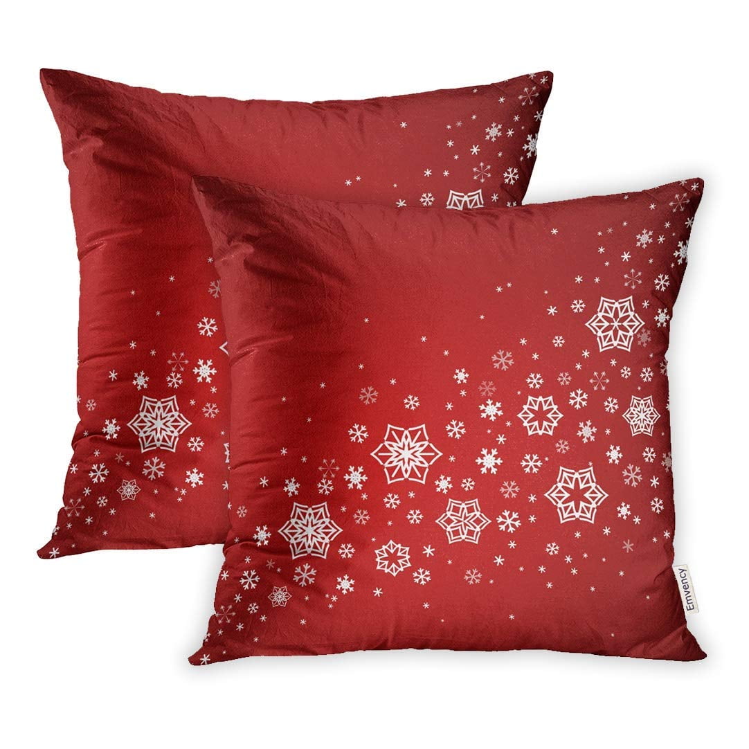BSDHOME Falling Snowflakes on Red Abstract for Your Xmas Year Holiday