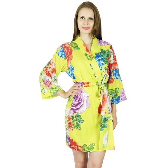 Bimba Women Short Cotton Robe Getting Ready Bridesmaid Robes